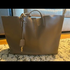 Saint Laurent Medium Shopper Tote - Taupe